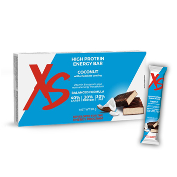 High Protein Energy Bar XS™ – Kokosnussgeschmack mit Schokoladenüberzug