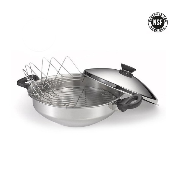 7-ply Stainless Steel Wok with Lid and free accessories iCook™