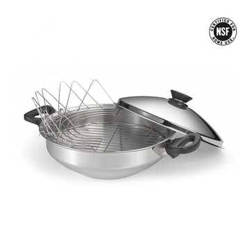 7-ply Stainless Steel Wok with Lid and accessories iCook™