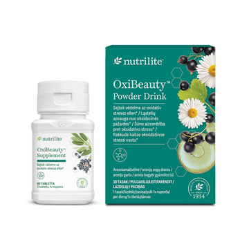 Termékcsomag (Supplement étrend-kiegészítő és Powder Drink italpor) Nutrilite™ OxiBeauty™